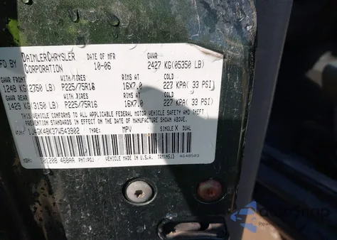 2007 Jeep Liberty Sport из США, поврежденный, VIN 1J4GK48K37W543902